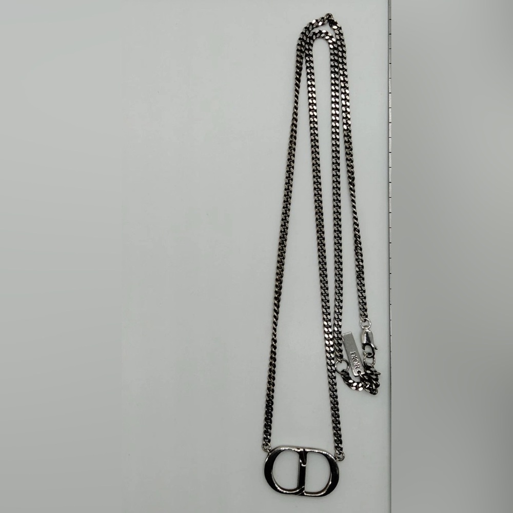 Christian Dior Necklace Silver Authentic Classic CD - Picture 7 of 14